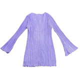 Hello Molly Womens Lavender Pleated Bell Sleeve Mini Dress Tie Detail Size 6