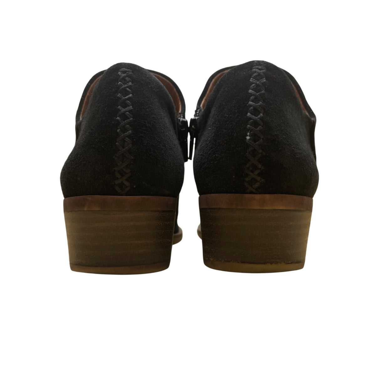 Lucky Brand Women’s Black Suede Brett Western Ankle Booties 7M