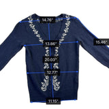 Lucky Brand Womens Navy Embroidered Button-Up Cardigan Size S
