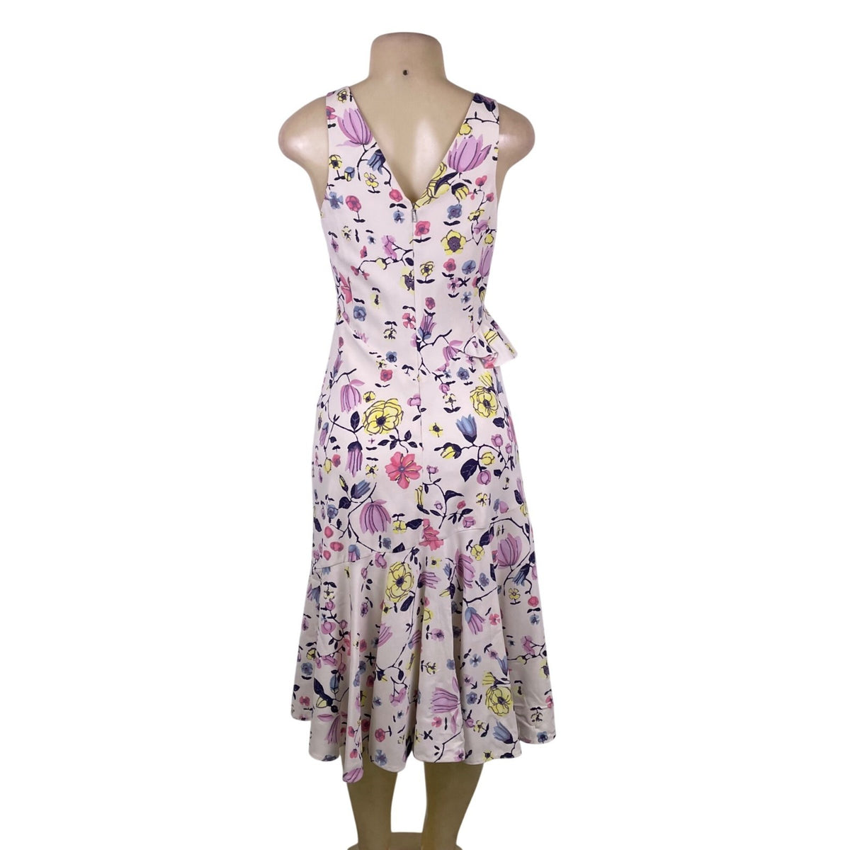 Rebecca Taylor Women’s Multicolo Floral Midi Dress Sleeveless Size 2