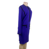 Vintage Don Sayres Womens Purple & Black Wool Knit Dress Long Sleeves Sz 8