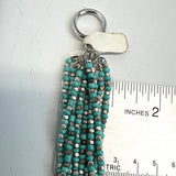 Vtg Multi-Strand Mint Green and Silver Tone Lucite / Metal Beads Necklace - 19in