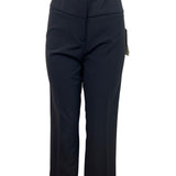 Kenneth Cole Women Black Dress Pants Short High-Waist Wide Leg Hook Sz 12 - New