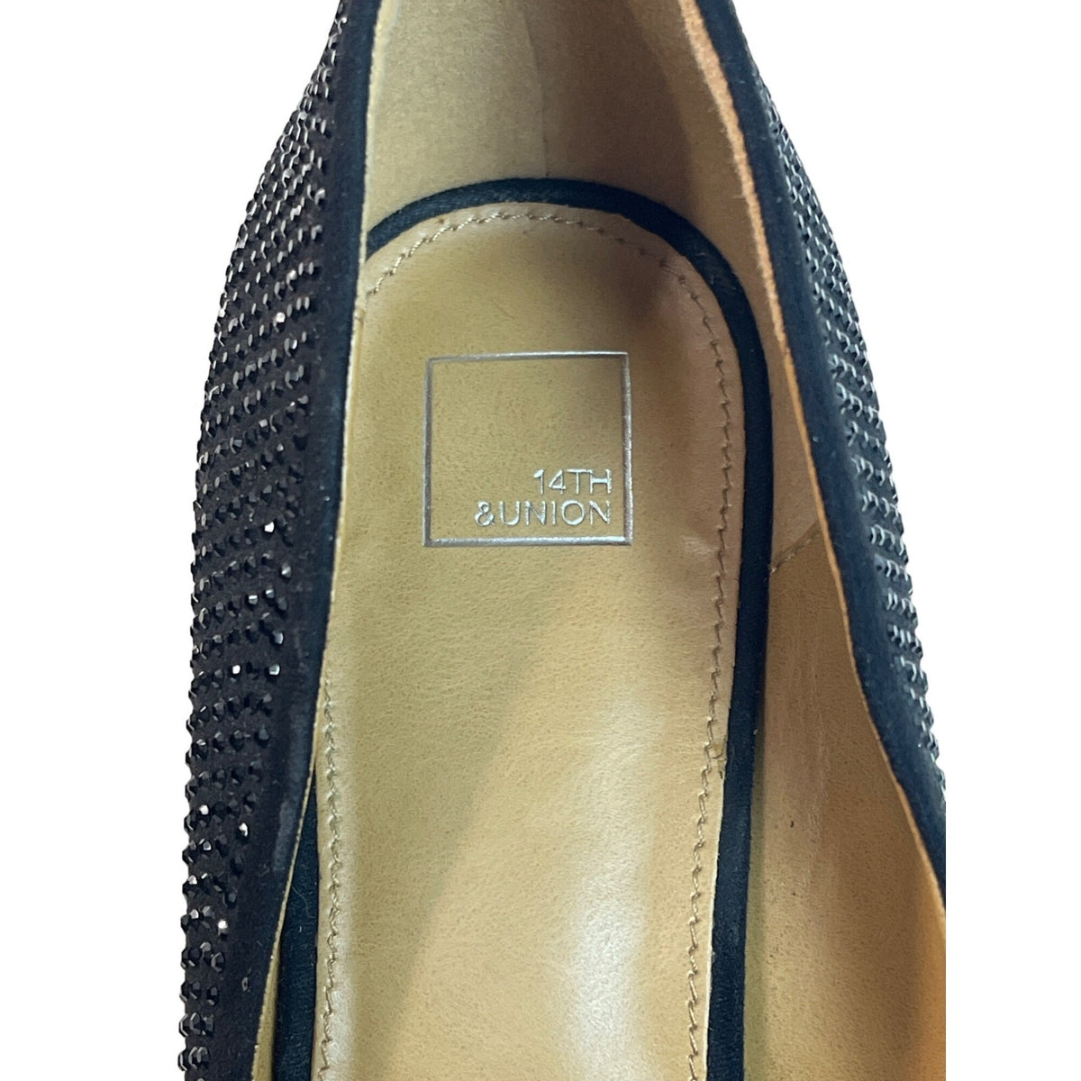 14Th & Union Women’s Fashion Stiletto Black Rhinestone High Heel Pumps Sz 9