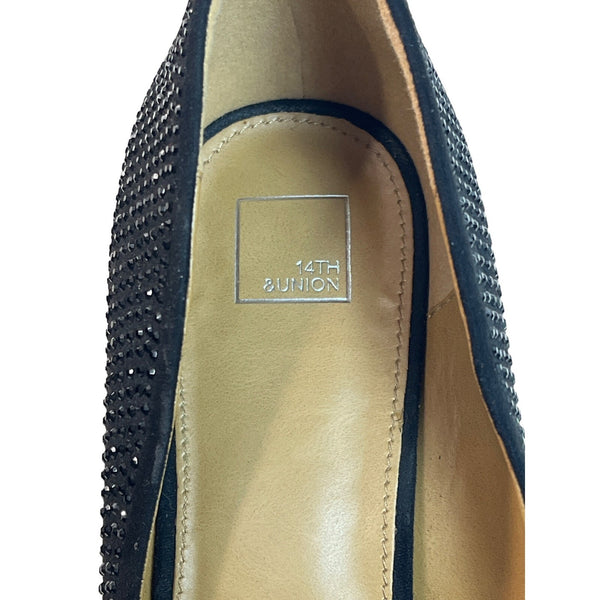 14Th & Union Women’s Fashion Stiletto Black Rhinestone High Heel Pumps Sz 9