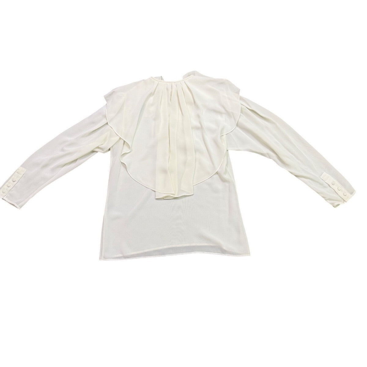 Regina Porter Womens Ivory Ruffle Front Button Long Sleeve Blouse Size 10