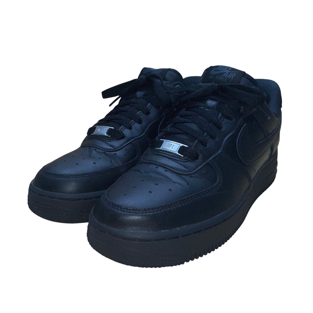 Nike Men’s Triple Black Leather Lace-Up Flyease Air Force 1 Sneakers Size 6