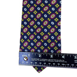 Vintage Brooks Brothers Mens Blue Yellow Red All Silk Handmade Pattern Neck Tie