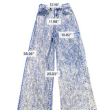 ASOS Womens Acid Wash Wide-Leg Jeans100% Cotton Blue Made In Turkey Size 26/32