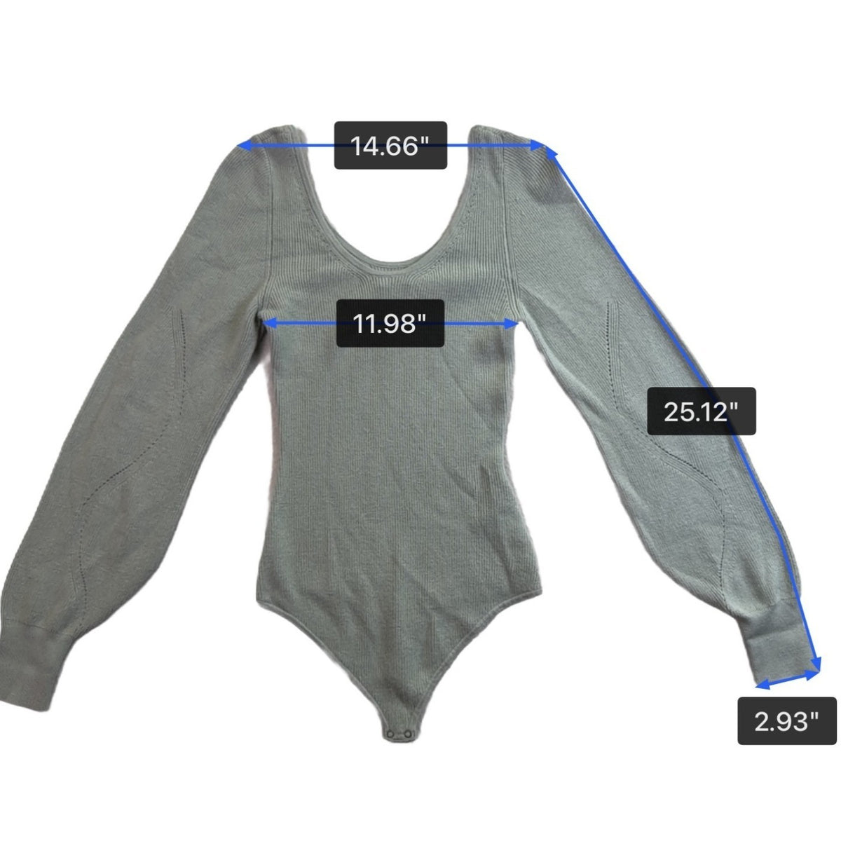 Abercrombie & Fitch Womens Sage Ribbed Bodysuit Long Sleeves Size M