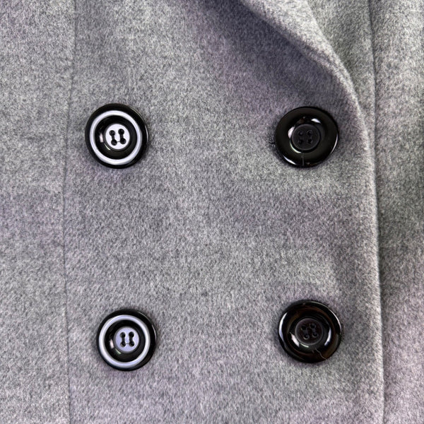 Aptro Womens Gray Wool Blend Double-Breasted Winter Coat Size S
