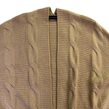 Merokeety Womens Beige Cable Knit Cardigan Sweater Open Front Pockets Size M