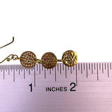 Primavera Womens Gold Tone Sterling Dangle Earrings 3 Hammered Discs 24 Karat