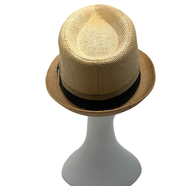Westend Mens Natural Straw Fedora With Black Band