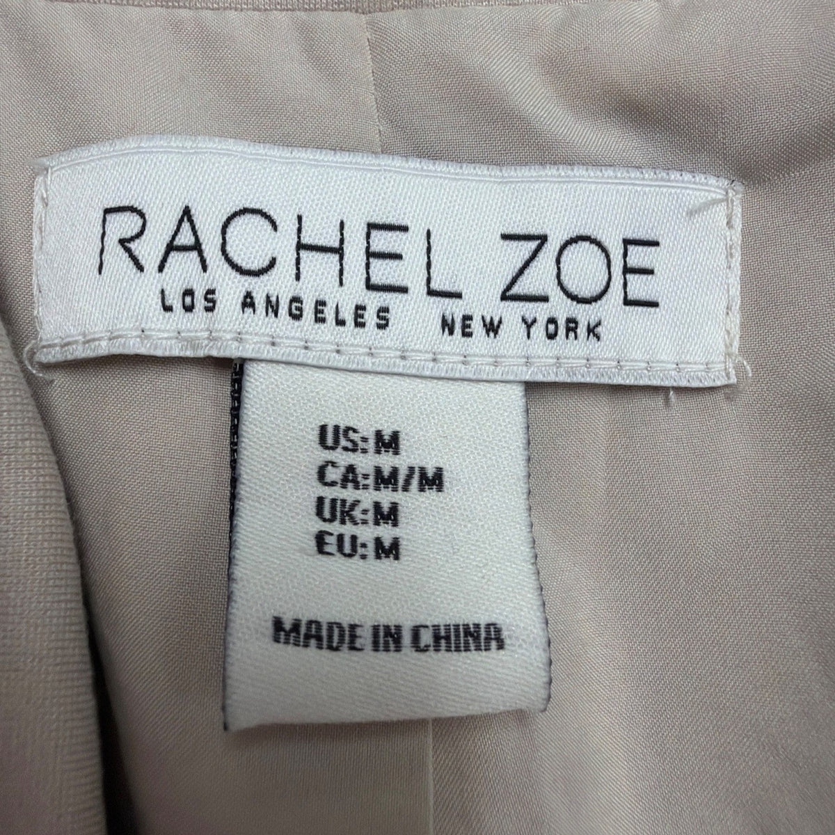 Rachel Zoe Womens Beige Blazer Slim Fit Single Button Jacket Size M