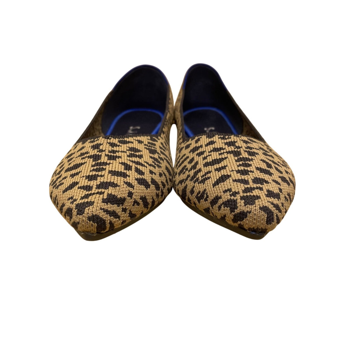 Rothys Women’s Brown & Black Leopard knitted Pointed Toe Flats Size W9