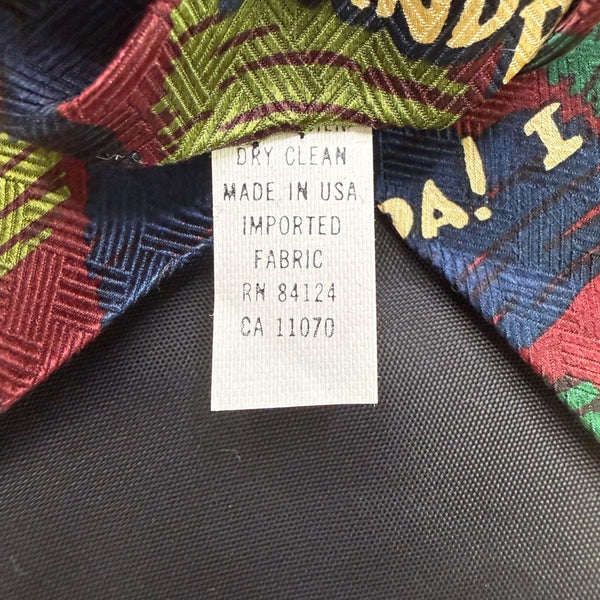 Ralph Marlin Mens Multicolor Polyester Novelty Tie "I Love Grandpa" Pattern 