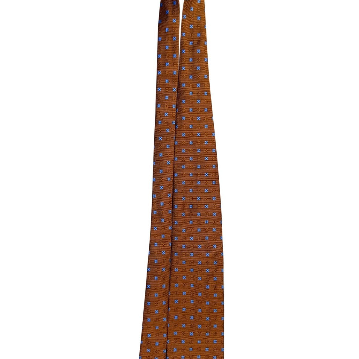 Faconnable  Mens Orange & Blue Floral Silk Necktie Elegant Design