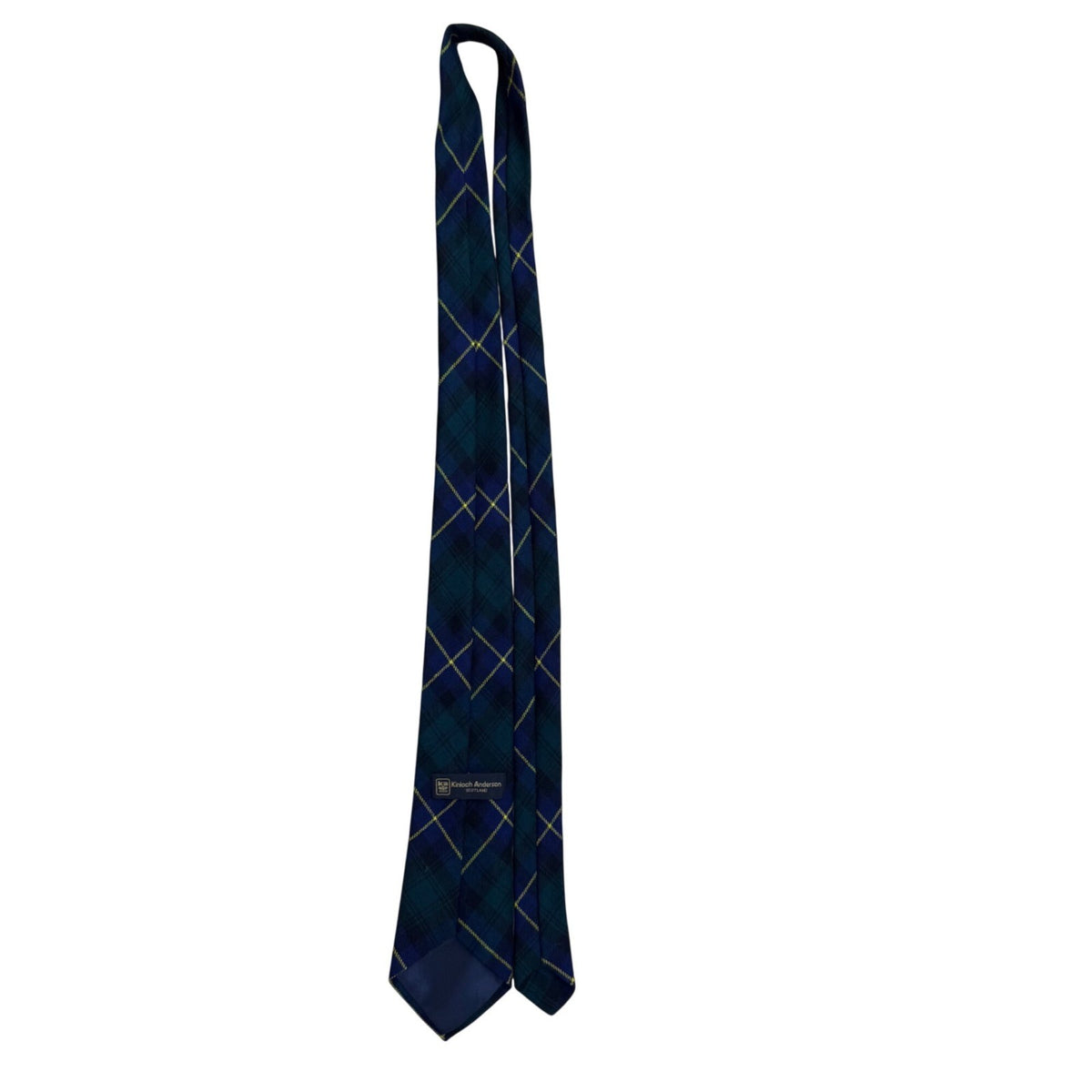 Kinloch Anderson Mens Blue & Yellow Wool Tartan Pattern Tie