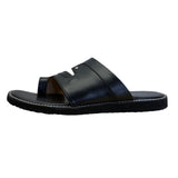 Sreeleathers Black Leather Cushioned Soles Open-Toe Chappal Sandals Sz 10US