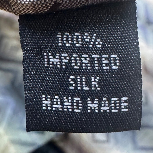 Kenneth Cole Mens Blue 100% Silk Geometric Handmade Tie Elegant Design