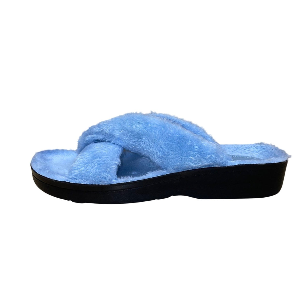 Aerothotic Women’s Blue Fluffy Orthotic Slip-On Slide Sandals Size 10US