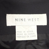 Nine West Womens Black Zip-Front Jacket With High Collar & Long Sleeves