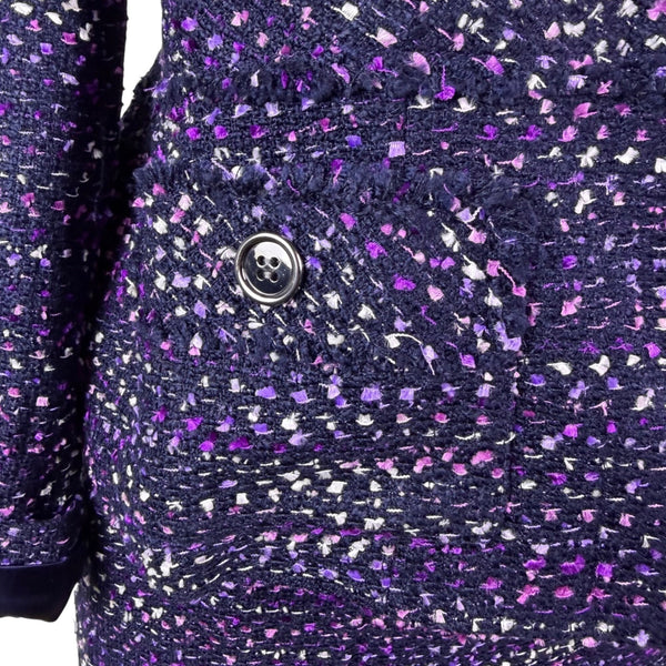 Albert Nipon Womens Purple/Black Tweed Skirt Suit Size 4