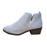 Time And Tru Women’s Gray Faux Suede Memory Foam Heeled Western Booties Sz 12