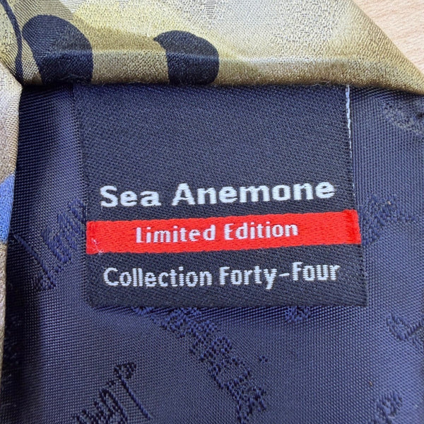 J. Garcia Men’s Tan & Blue Silk Tie Sea Anemone Limited Edition Collection 44