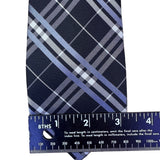 Saddlebred Mens Navy & Blue Plaid Silk Blend Necktie Classic Pattern Formal Wear