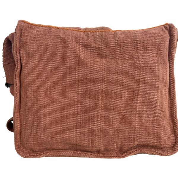 Kathmandu Imports Women's Brown Peace Symbol Embroidered Crossbody Bag Sz M