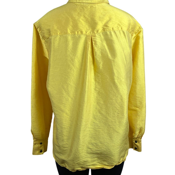Neiman Marcus Exclusive Yellow Blouse Long Sleeve Button-Up Style