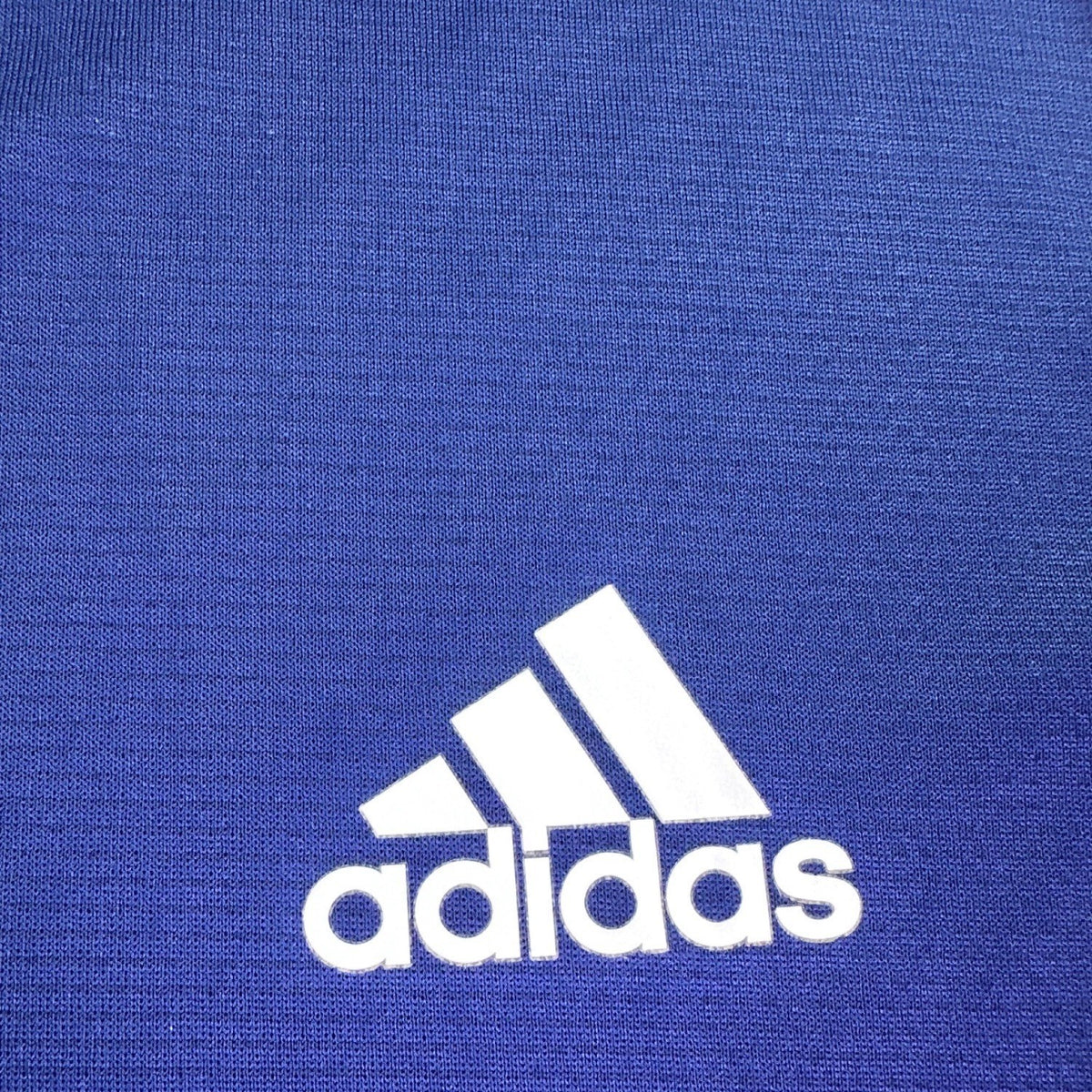 Adidas Mens Blue Polyester Polo Shirt  Embroidered Logo Short Sleeve Size XL