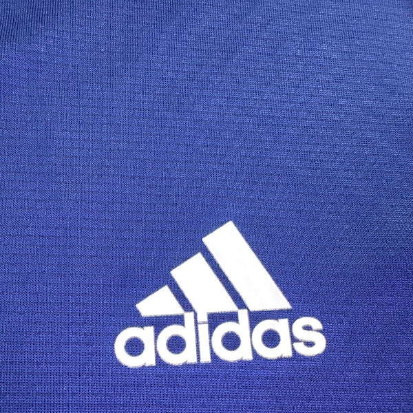 Adidas Mens Blue Polyester Polo Shirt  Embroidered Logo Short Sleeve Size XL