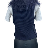 Moma Women’s Navy Blue Sweater with Outer Pockets Wool - One Size