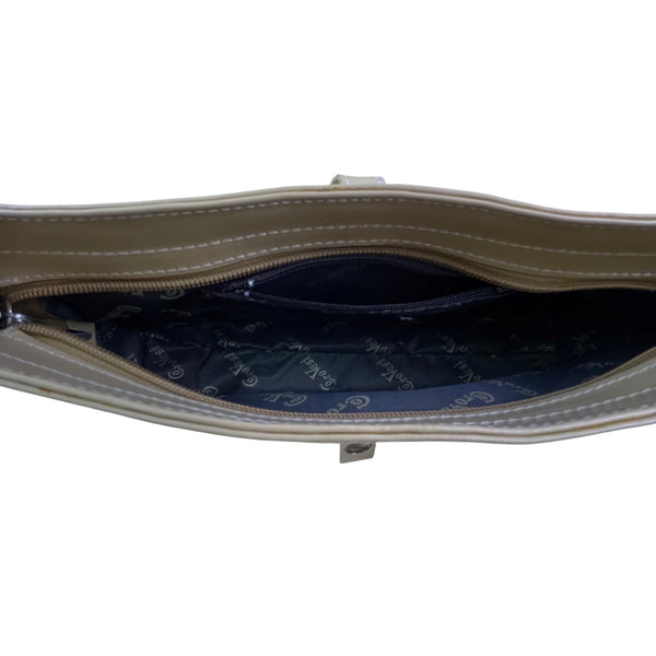 Coro Vesi Women’s Beige Faux Leather Strap Detail Modern Shoulder Bag