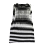 J.Crew Womens Black & White Striped Cotton Sleeveless Dress Crew Neck Sz XXS