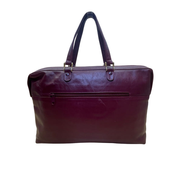 Woodward & Lothrop Women’s Burgundy Leather Made In Italy Suitcase Messenger Bag