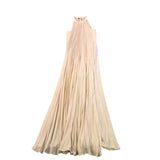 BCBG Max Azria Womens Beige Pleated Halter Maxi Dress Size XS