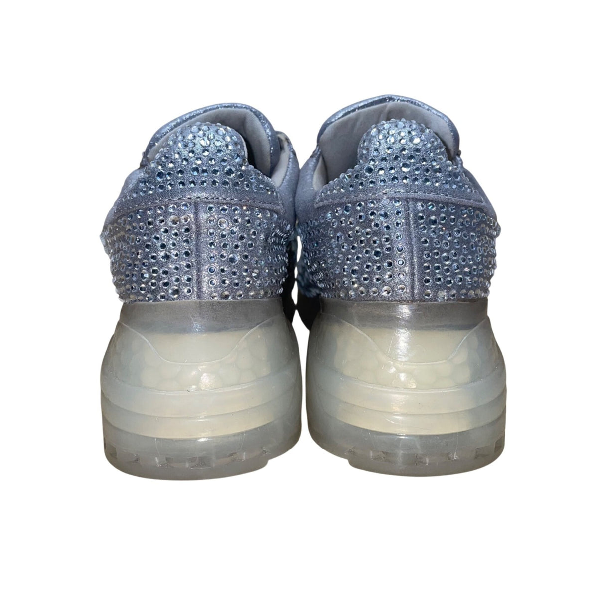 Steve Madden Women’s Silver Sparkle Rhinestone Embellished Carissa Sneakers 7.5M