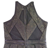 Parker Womens Black  Chevron Fit & Flare Sleeveless Dress Size S