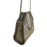Inzi Women’s Silver & White Faux Leather Snake Pattern Chain Strap Crossbody Bag