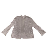Chicos Womens Beige Cotton Open Knit Lightweight Cardigan Sweater Size 1