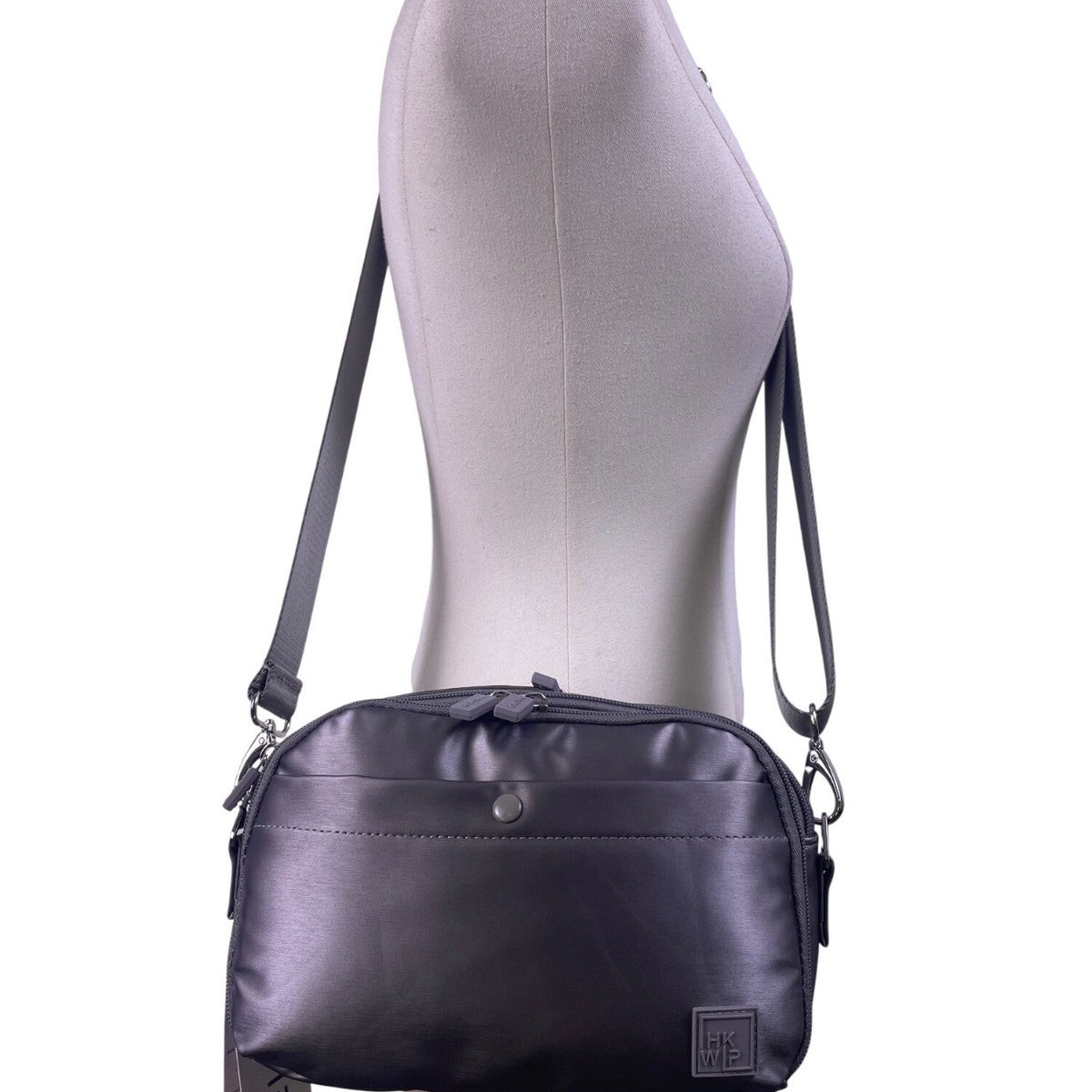 IHKWIP Unisex Black Nylon Adjustable Strap Convertible Crossbody Bag