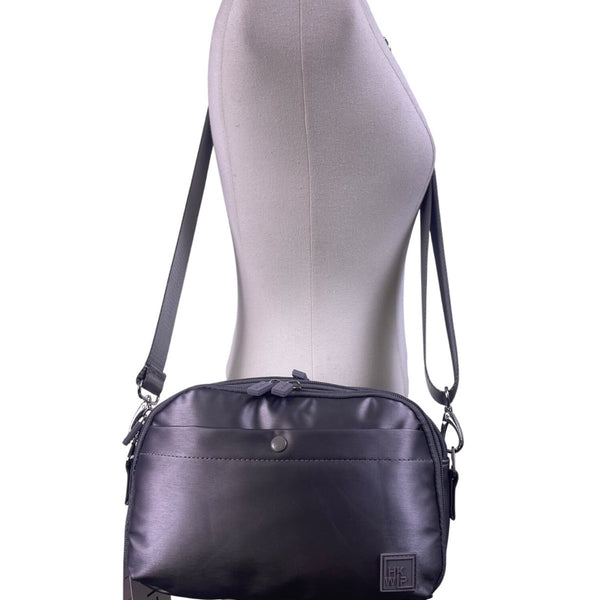 IHKWIP Unisex Black Nylon Adjustable Strap Convertible Crossbody Bag