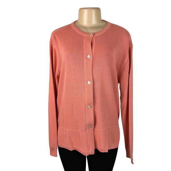 Tommy Bahama Womens Pink Button-Down Cardigan Sweater Size M