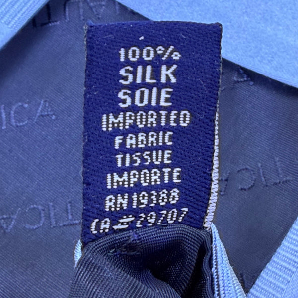 Nautica Mens Blue 100% Silk Striped Pattern Tie Classic Formal Design