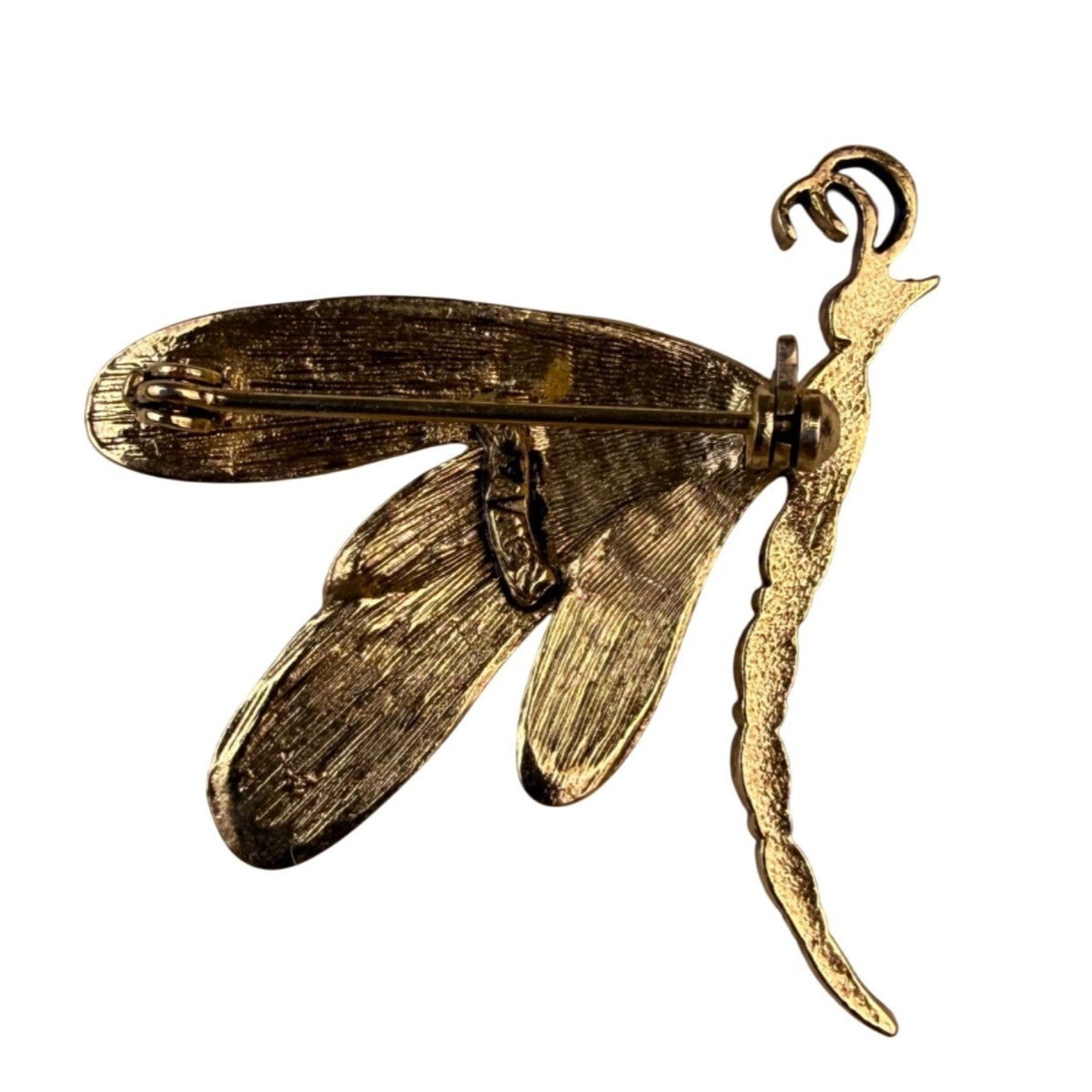Gold Tone Womens Metal Dragonfly Brooch Jewelry