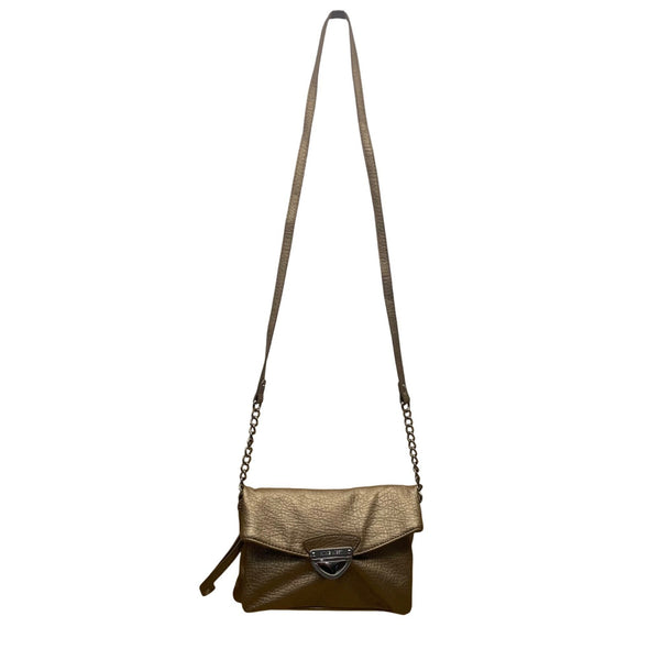 Nine West Women’s Bronze Faux Leather With Crossbody Strap Clutch Bag